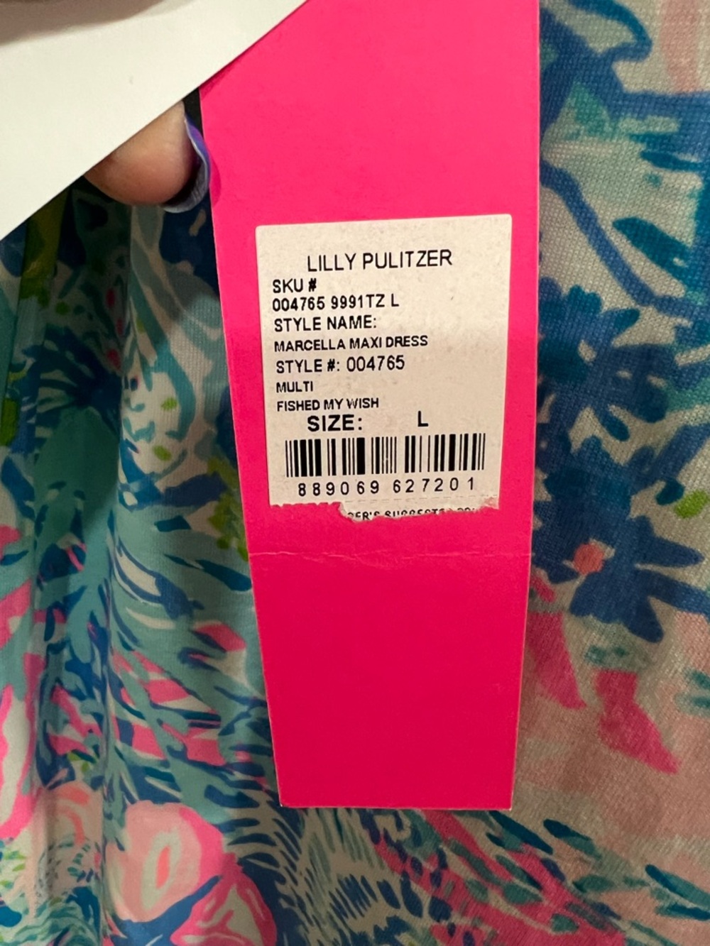 Lilly Pulitzer Sleeveless Floral Maxi Dress in Blue, Pink & Green - Picture 5 of 7